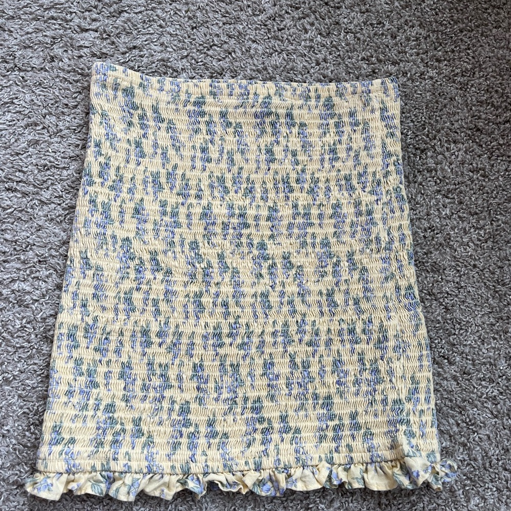 Smocked Bodycon Floral Skirt